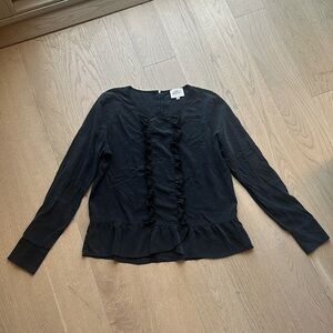 Sezane Black Silk Top Size 42/US 10